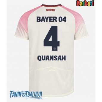 Bayer Leverkusen Jarell Quansah #4 Tricou Fotbal Replică 2025-26 Barbati Deplasare